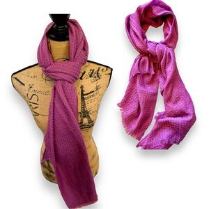 J. Jill 100% Wool Lavender Purple Long Scarf Headpiece Shawl Accessory